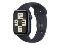 Apple Watch SE (GPS) - 2a generation - 44 mm - midnattsaluminium - smart klocka med sportband - fluoroelastomer - midnatt - bandstorlek: M/L - 32 GB