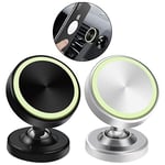 Vinabo 2 Pack Magnetic Car Phone Holder, Car Phone Holder, Magnetic 360° Rotation, Compatible with All Smartphones, Car Accessories Indoor