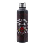 Paladone Stranger Things Hellfire Club Bouteille d'eau en métal | Bouteille d'eau en acier inoxydable avec couvercle | 500 ml, noir/multicolore