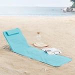 Lot de 2 tapis de plage Cellorigo avec dossier inclinable 160 x 49 cm turquoise