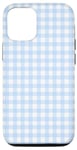 Coque pour iPhone 14 Vichy bleu clair, carrés, carreaux, carreaux, motif