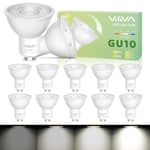 VIIIVA GU10 Led Bulbs Cool White Dimmable-12 Packs,7W 6000K Spotlight Light Bulb, (50W Equivalent) Energy Saving, CRI>80, 510LM, 38° Beam Angle, Non-Flicker, for Home Lighting