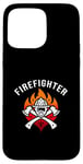 Coque pour iPhone 15 Pro Max Casque de pompier - Hache - Flamme - Appréciation Hero