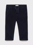 Mango Kids' Moritz Drawstring Waist Cords, Navy