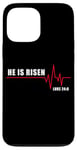 Coque pour iPhone 13 Pro Max He is Risen – Jesus Heartbeat Pulse Christian Faith EKG