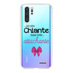 Evetane - Coque Silicone Compatible Huawei P30 Pro/ P30 Pro New Edition - Protection Souple, Ultra Résistante - Fine et Transparente - Coque Arrière - Un Peu Chiante Tres attachante