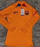 Women’s Nike F.C Barcelona Advanced ADV Football Drill Top Sz S Orange Blue DH77