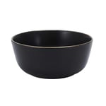 HOME DECO FACTORY, KA0136, Bol élégant Noir avec liseré doré, Parfait pour soupes, salades et Desserts Idéal pour Toutes Occasions, Facile à intégrer à Votre Vaisselle D14 cm, Noir, Or