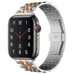 Metallrem För Apple Watch Ultra 49mm 8 7 45mm 41mm rostfritt stål smart watch armband För iwatch 6 5 4 3 SE 44mm 42mm 40mm Silver rose gold 3 iWatch Ultra 49mm