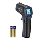 ERICKHILL Infrared Thermometer -50℃~600℃ Compact Size Non-Contact Laser Thermometer Gun LCD Backlit Digital Display Adjustable Emissivity - for Vehicle Repair/Cooking/BBQ/Freezer/Food, Black Blue