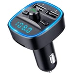 Transmetteur FM Bluetooth, Bluetooth Lecteur MP3 Adaptateur Radio sans Fil Kit Émetteur FM Voiture Chargeur avec Dual USB Ports 5V/2.4A & 1A, Appel