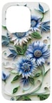 Coque pour iPhone 15 Pro Fleur Bleu Bleuet Floral Nature Femme Filles Fleurs