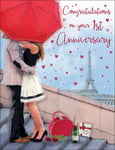 Wedding Anniversary Card - Congratulations on your 1st First Quality NEW