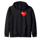 Skeleton and Cat Valentine's Heart Cats Kitten Lovers 2024 Zip Hoodie