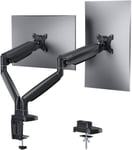 Support De Bureau Double Pour Écran D'Ordinateur De 33 À 89 Cm,Bras De Moniteur Réglable À Ressort À Gaz,Chaque Bras Peut Supporter Jusqu'À 13 Kg,Support Vesa 75 X 75 Mm,100 X 100 Mm,Avec