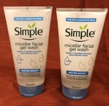 2 X Simple Water Boost Micellar Gel Wash - 150ml