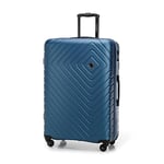 WITTCHEN Valise Grande Taille Valise de Voyage Valise à roulettes Coque Rigide en ABS avec 4 roulettes Spinner Serrure à Combinaison Poignée télescopique Cube Line Taille XL Bleu foncé