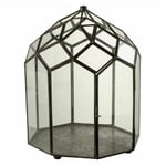 Paris Prix - Terrarium en Verre Vintage 'Brisla' 38cm Noir