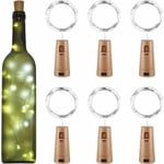 Ersandy - Guirlande led Bouteille 2m 20LEDs Bouteille Lumineuse, led Bouchon Bottle Light Étanche Fil D'argent Flexible Décoration pour Partie,