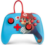 Manette de jeu - POWER A - Mario Punch - Filaire - Nintendo Switch - Couleur Bleu/Rouge