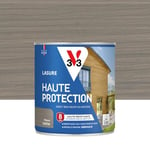 V33 Lasure Bois extérieur Poivre satin - Haute Protection 8 ans - Haute résistance hydrofuge et anti-UV - Résiste aux variations du bois - Ecolabel, résine d'origine végétale - 0,75L