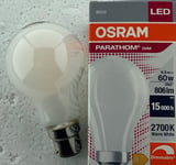 Osram BC LED 6.5W = 60W Filament Pearl light bulb = 60 Watt dimmable A60 GLS os4