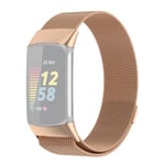 Fitbit Charge 5 - Milanese rem i rustfrit stål - L 23 cm - Rosa guld