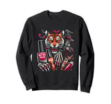 Tiger Witch Nails Spooky Red Nail Polish Tis Season Sweatshirt