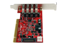 StarTech.com PCI-kortadapter med 4 USB 3.0-portar och SATA/SP4-ström - USB-adapter - PCI-X - USB 3.0 x 4