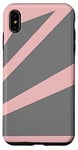 Coque pour iPhone XS Max Gris Perspective Rayures Optiques Rouge Pastel