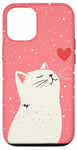 Coque pour iPhone 15 Cute Pink Heart Cat Lover Phone Cover