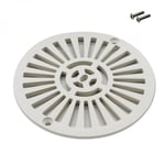 Astral - Grille bonde de fond ronde avec vis pour piscine liner - Diam 17,7 cm - Blanc