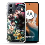 Cokitec Coque Renforcée pour Motorola G34 5G Manga Demon Slayer Groupe