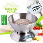 5kg Electronic Digital Stainless Steel Mixing Bowl Food Kitchen Scales UK