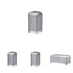 KitchenCraft Lovello Textured Tea, Coffee and Sugar Canisters with Bread Bin, Shadow Grey