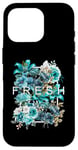 Coque pour iPhone 16 Pro Bleu sarcelle Aqua Fresh BloomTeal Aqua Graphic