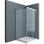 Sogood - Paroi de douche transparent en angle 75x75 cabine de douche Ravenna16 avec portes coulissantes 75x75x190cm - Transparent