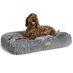 Snug Grand lit Super Moelleux pour Chien - Super Doux, Confortable et Confortable - avec Base antidérapante et Housse Lavable en Machine - Taille L - 90 x 60 x 11 cm - Gris