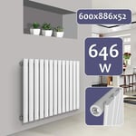 Helloshop26 - Radiateur chauffage centrale pour salle de bain salon cuisine couloir chambre à coucher panneau simple 60 x 88,6 cm blanc