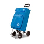 Amig - Chariot de Courses 4 Roues | Poche extérieure pour Aliments surgelés | Charge maximale 15kg | Capacité de 48 litres | 22 x 40 x 106 cm | Bleu