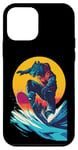 Coque pour iPhone 12 mini Animaux en snowboard- Le loup sur un snowboard