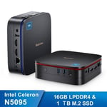 Mini PC Blackview MP60 16 Go LPDDR4 1 To SSD,Intel N5095 2.9 GHz,Windows 11,Mini Ordinateur de bureau,Wi-Fi 2.4G+5G - Noir