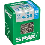 SPAX Lot de 150 vis inox tête fraisée torx SPAX, Diam.4 mm x L.35 mm