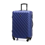 WITTCHEN Valise de Voyage Bagage à Main Valise Cabine Valise Rigide en ABS avec 4 roulettes pivotantes Serrure à Combinaison Poignée télescopique Classic Line Taille M Bleu foncé