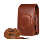 Instant Camera Case Bag Compact Size for Fujifilm Fuji Instax mini LiPlay PU Leather with Shoulder Strap Brown