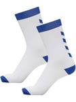 hummel Mixte Pack De 2 Chaussettes Sport D'intérieur Element, BLANC/VRAI BLEU, 31-34 EU