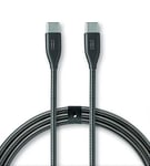 aiino Helmet - Câble métallique USB-C vers USB-C [Certifié MFI] de 1m, Charge et Synchronisation Rapide, Antinode, Compatible avec iPhone 12 Mini/12/12 Pro/PRO Max/SE/11/11 Pro/11 PRO Max - Gris