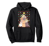 Funny Cat Lover Ugly Xmas Santa Cat Christmas Tree Pullover Hoodie