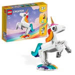 LEGO Creator 3-en-1 31140 La Licorne Magique, Jouet Hippocampe et Paon,  Figu...