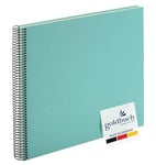 goldbuch Bella Vista, Linen Memory, Spiral Bound, 40 Pages, Book for Gluing, Photo Album, Paper, Aqua (White Sides), ca. 35 x 30 x 2,8 cm